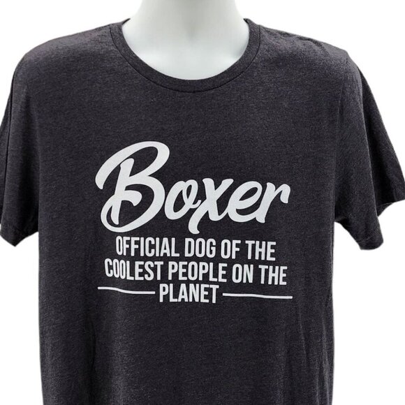 Bella + Canvas Boxer Dog Coolest People Gray Graphic T-Shirt Mens Large - Picture 2 of 6